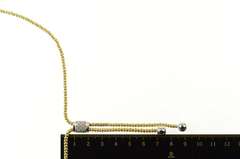 14K Yellow Gold 0.56 Ctw Diamond Popcorn Bolo Tassel Fringe Necklace