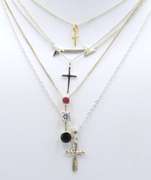 Group Lot of 5 Vintage 925 Sterling Silver Chains with Pendants