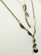 2 Sterling Silver Marcasite Necklaces