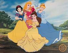 Disney, Princesses Cinderella, Belle, Snow White and Aurora