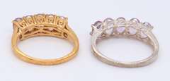 Lot of 2 Vintage 925 Sterling Silver Cubic Zirconia Bands