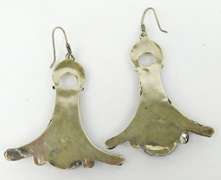 Vintage Large Sterling & Black Onyx Earrings