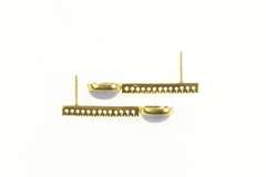 18K Yellow Gold Lilac Jade Diamond Bar Drop Dangle Statement Earrings