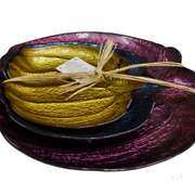 Set of 3 Handmade Pumpkin Shaped Glass  Plates, Made in Turkey