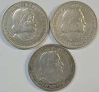3 1892 Columbian Commemorative Half Dollars