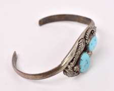Vintage Turquoise Sterling Silver Bangle