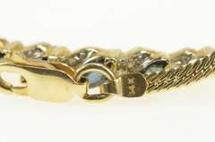 14K Yellow Gold Marquise Sapphire Diamond Accent Chain Bracelet