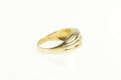 14K Yellow Gold 0.25 Ctw Diamond Squared Mens Retro Wedding Ring