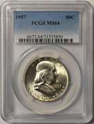 1957 Franklin Half Dollar PCGS MS64
