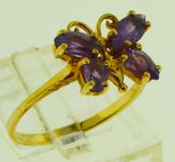 10KT Yellow Gold Butterfly Amethyst Ring