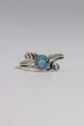 .925 Sterling Silver Ring w/ 7mm Blue Topaz Natural Gem Stone Size 8