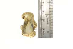 14K Yellow Gold Smoky Quartz Fantasy Cut Diamond Statement Ring