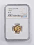 MS69 1987 China 10 Yuan Gold Panda 1/10 Oz. .999 Fine Gold NGC