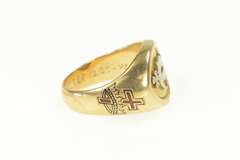 10K Yellow Gold 1940's Shriners Masonic Enamel Ornate Men's Ring