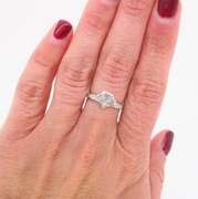 Unique Diamond Fan Ring made in 14k White Gold