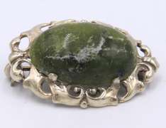 Vintage 925 Sterling Silver Gemstone Brooch