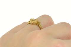 14K Yellow Gold Diamond Heart Ornate Love Symbol Promise Ring