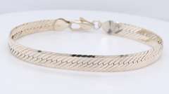 Italian 925 Sterling Silver Herringbone Bracelet