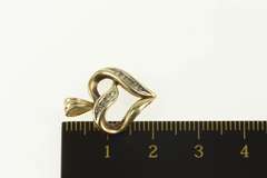 10K Yellow Gold 0.15 Ctw Classic Curvy Wavy Heart Love Pendant