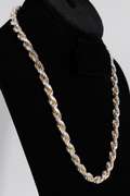 Italian .925 Sterling Silver 8mm Diamond Cut Rop Chain 22 Inches