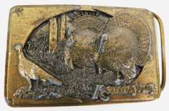 Vintage Remington Turkey Brass Belt Buckle