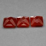 Glowing 23.10ct untreated blood orange Chalcedony set