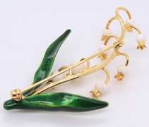 925 Sterling Silver Signed Enamel Pamagranate Brooch