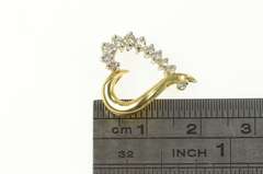 14K Yellow Gold Curvy Diamond Heart Love Classic Symbol Charm/Pendant