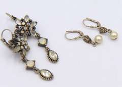 Group Lot of 4 Vintage 925 Sterling Silver Dangle Earrings