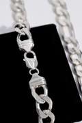 Italian Sterling Silver 12.5mm Figaro Link Chain 20 Inch