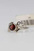 .925 Sterling Silver Ring Garnet Gemstone Ring Size 6.5