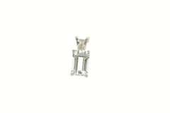 14K White Gold Emerald Cut Aquamarine Solitaire Simple Pendant