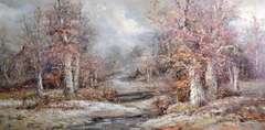 Fall Landscape, Signed Original Oil Painting on Canvas