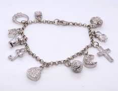 Vintage 925 Sterling Silver Charm Bracelet
