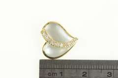 14K Yellow Gold Na Hoku Diamond Mother of Pearl Heart Pendant