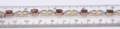 Vintage Sterling Silver Gemstone and Cubic Zirconia Tennis Bracelet