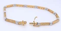 Elegant Yellow Gold Flush Set Matte Diamond Bracelet