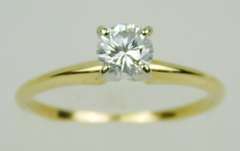 14K VS Quality .50 CT Diamond Solitaire Ring, 6.25
