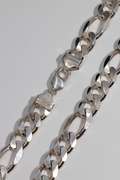 .925 Sterling Silver 13.5mm Figaro Chain 30 Inch