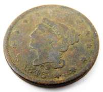 1843 U.S. Large Cent Coin