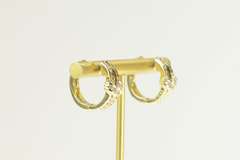 14K Yellow Gold Classic Diamond Encrusted Statement Hoop Earrings