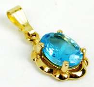 Pretty 14K Blue Topaz Pendant
