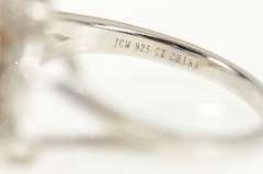 Sterling Silver Pave Encrusted Flower Two Tone Spinner Ring