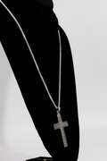 .925 Sterling Silver Peace Sign Cross 75mm x 45mm
