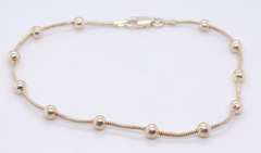 Vintage 925 Sterling Silver Beaded Necklace with Matching Bracelet