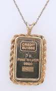 Vintage 925 Sterling Silver Fine Silver Pendant on Chain