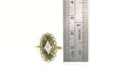 10K Yellow Gold Serpentine Diamond Accent Retro Statement Ring