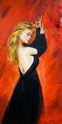 Zohreh Khaleghi "Flamenco Dancer" Original Oil on Canvas