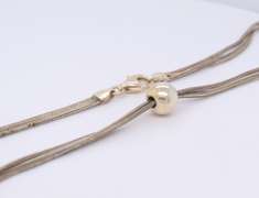 Vintage Italian 925 Sterling Silver Triple Strand Necklace