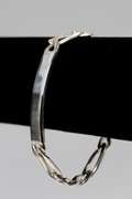 .925 Sterling Silver 3+1 8mm Figaro ID Bracelet 7 Inches